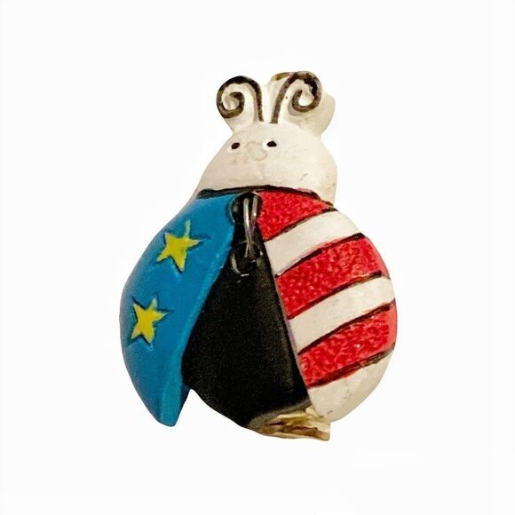 5 pair fun earrings-carrot-butterflies-easteregg-sheepdog-teddy bear-ladybug pin - Picture 6 of 9